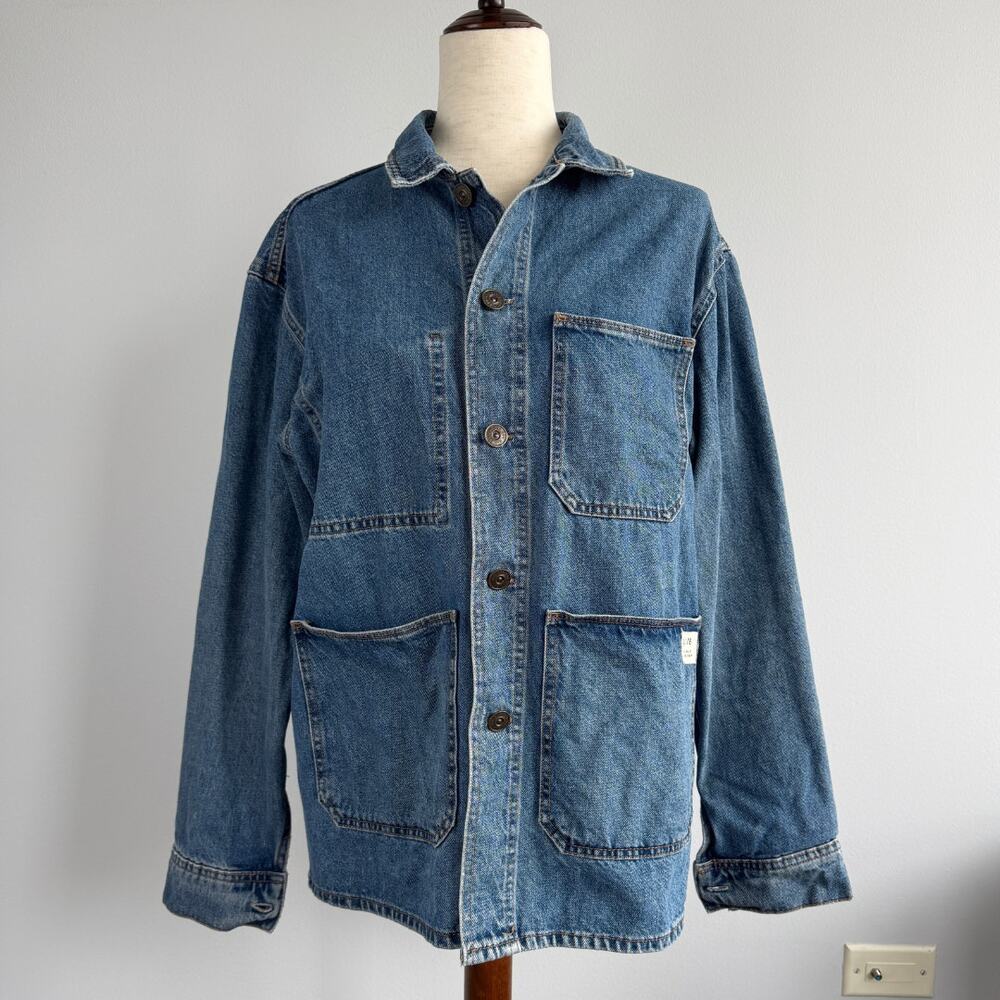 BDG Urban Outfitters Denim Chore Coat Jacket Womens M Medium Wash 4-Pocket